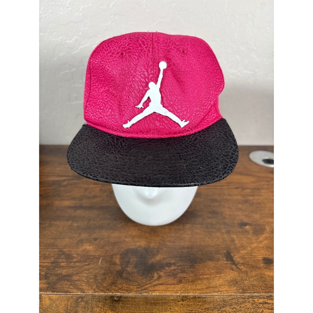 Jordan Jumpman Youth Snapback Hat Pink Black Elephant Print 1623-V12